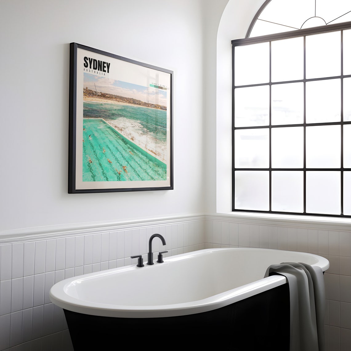Sydney Australia Bondi Beach Ocean Pool Swimmers Waves Travel Poster - Image 2