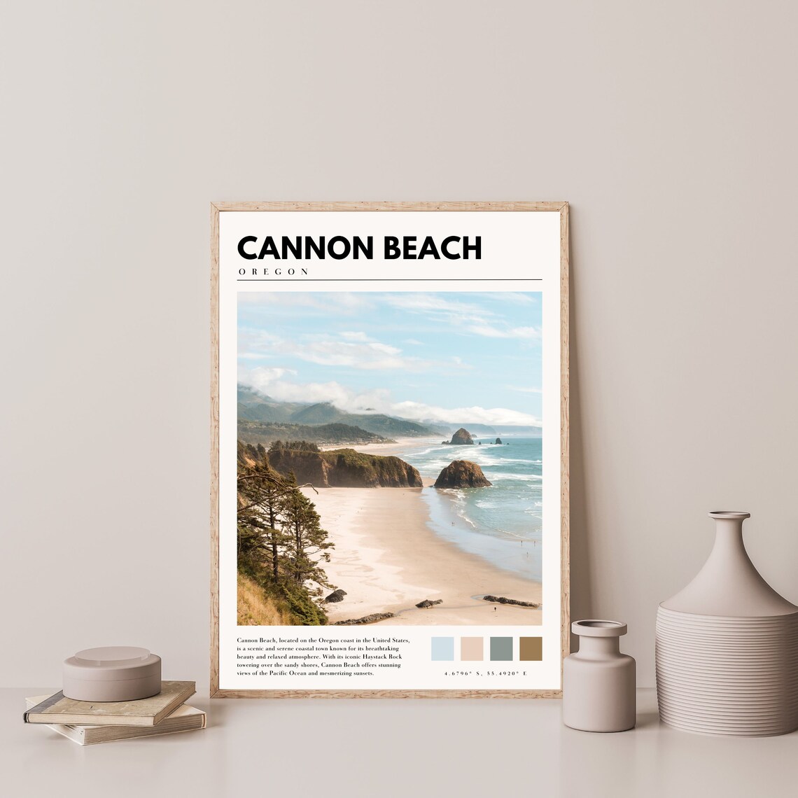 Cannon Beach, Oregon Coast Travel Poster, Haystack Rock - Image 4