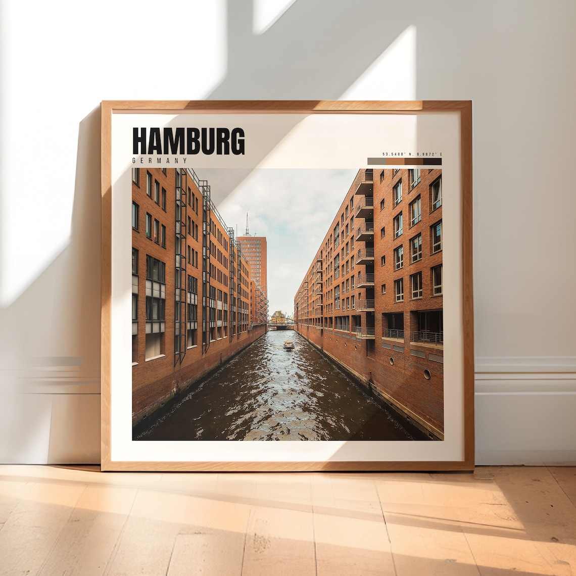 Hamburg Germany Brick Canal Warehouse District Waterway Poster