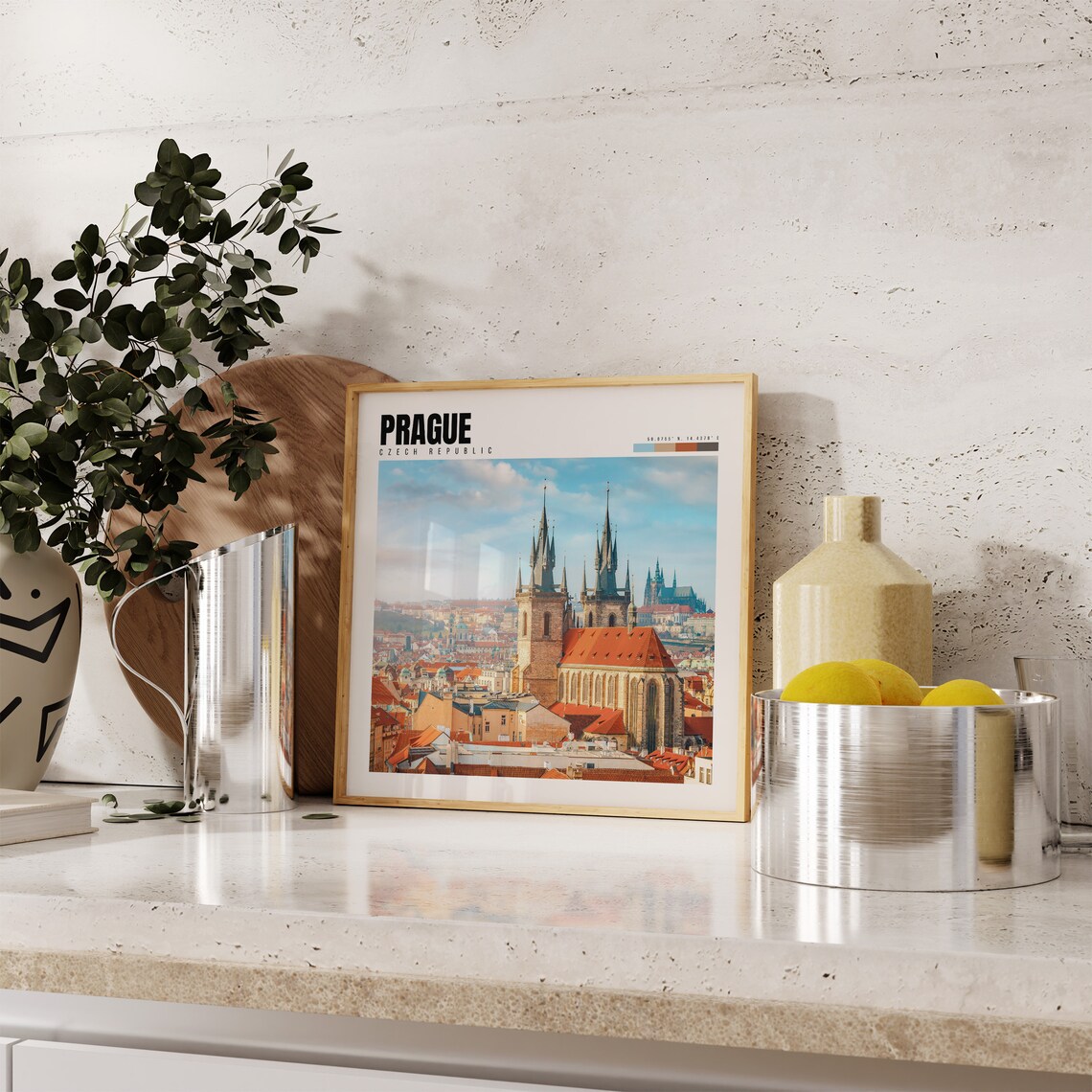 Prague Czech Republic Tyn Church Gothic Spires Old Town Travel Poster - Image 4