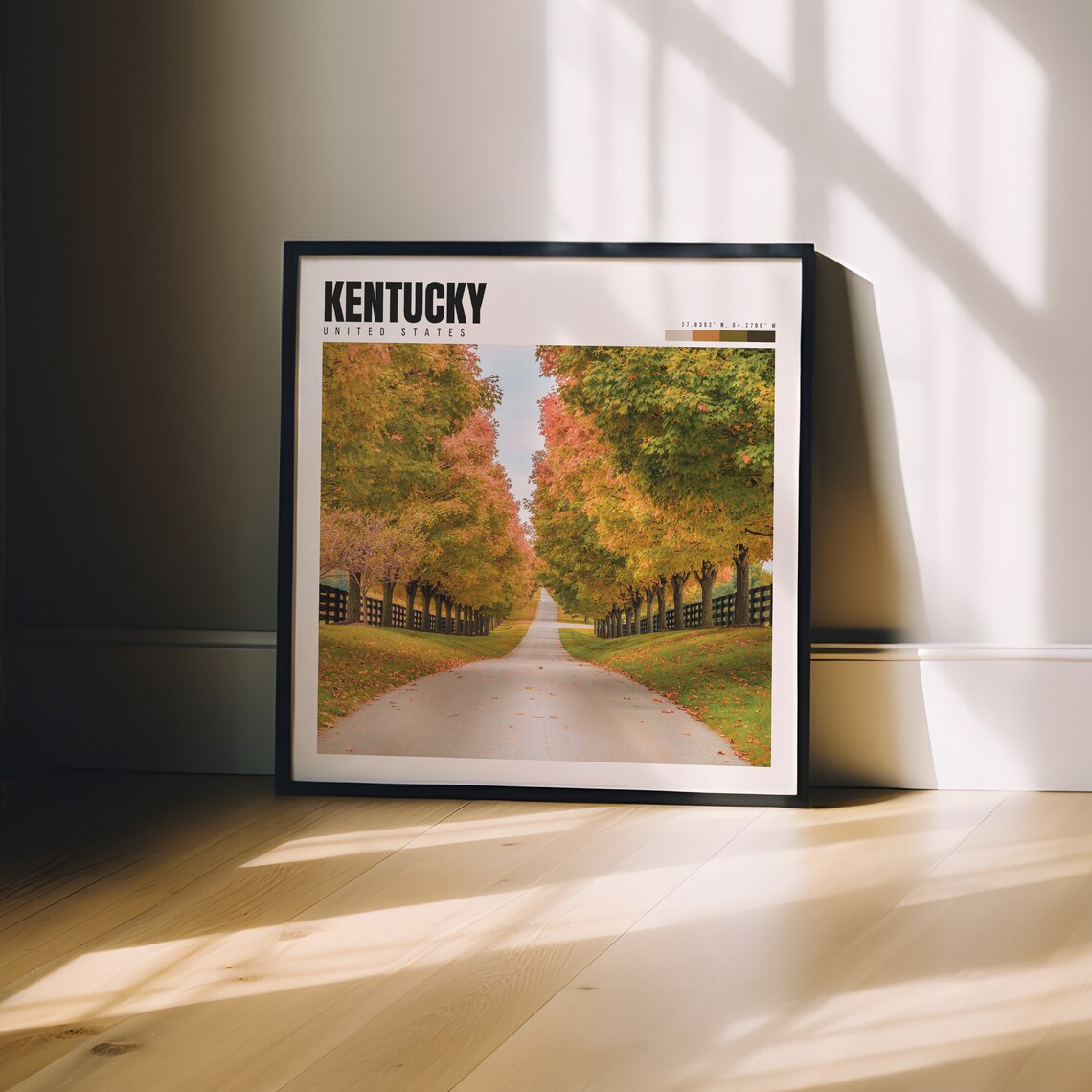 Kentucky Tree Lined Country Road Autumn Colors Horse Country Poster - Image 3