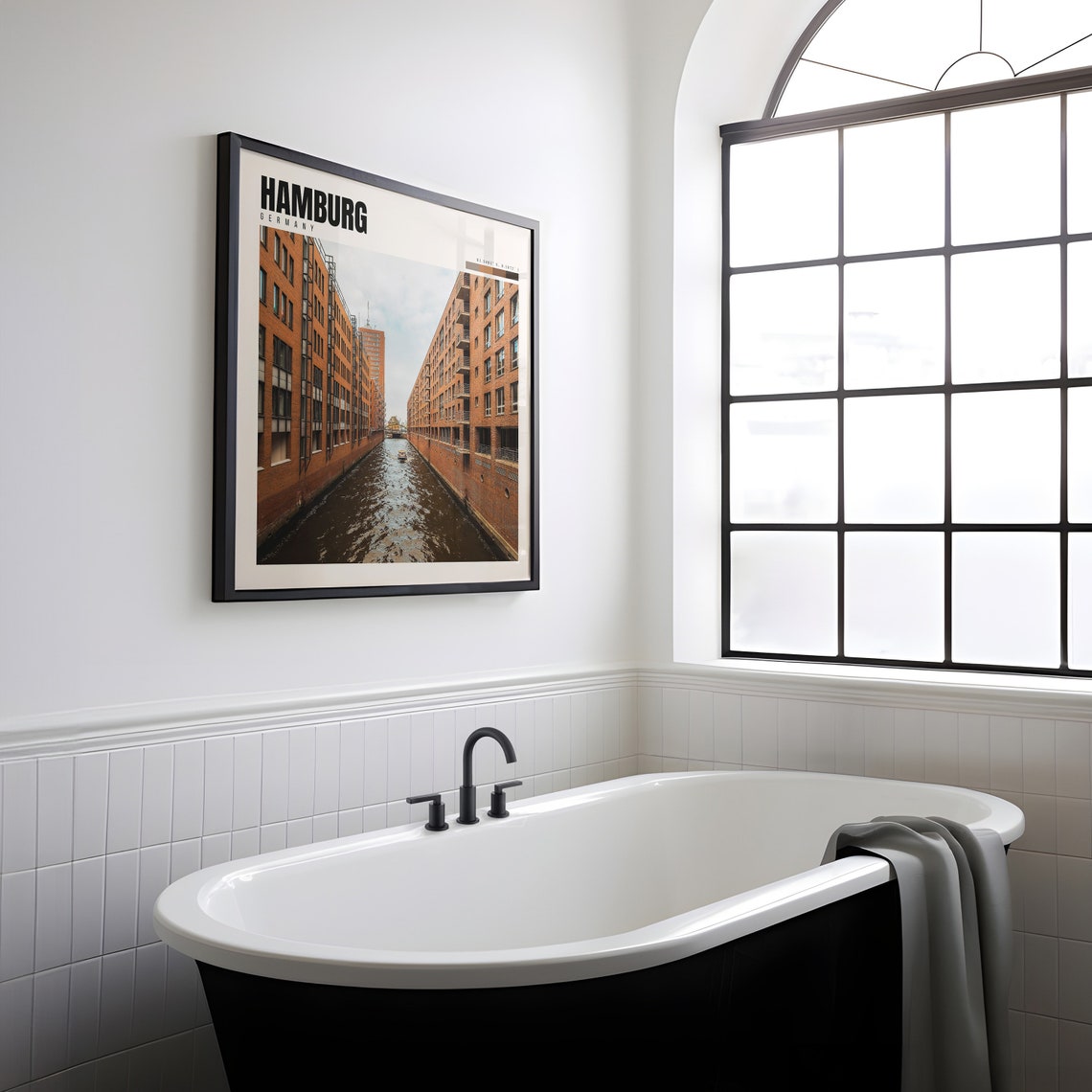 Hamburg Germany Brick Canal Warehouse District Waterway Poster - Image 2
