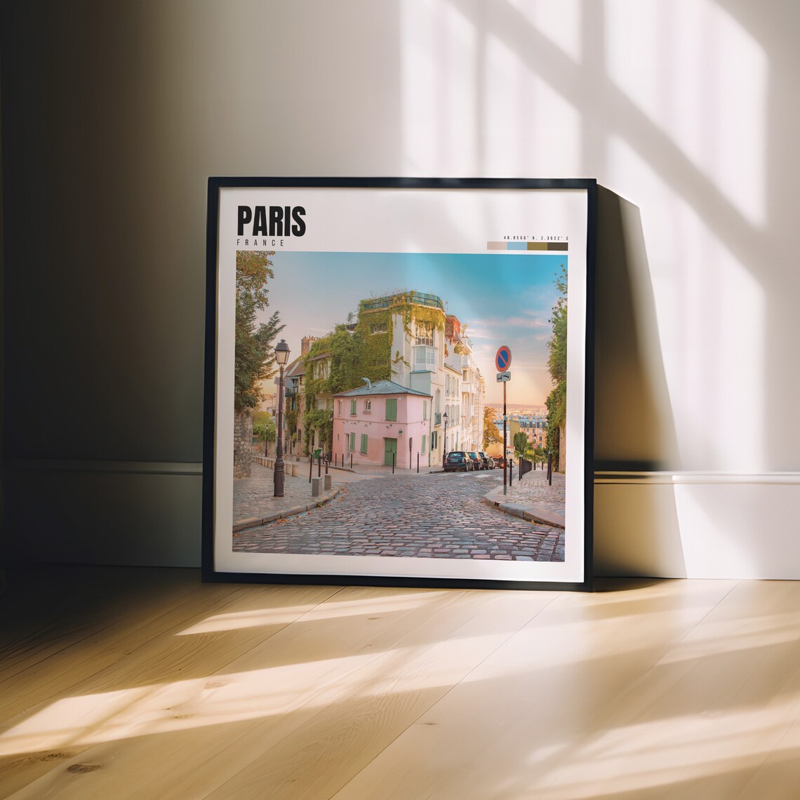 Paris France Montmartre Cobblestone Street Ivy Houses Charm Poster - Image 3