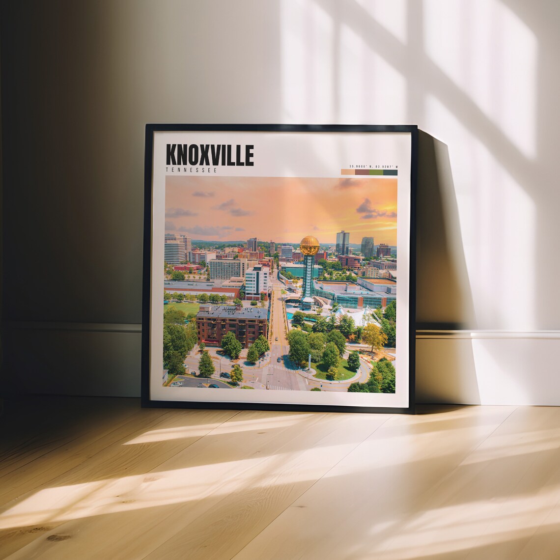 Knoxville Tennessee Golden Sunsphere Sunset Skyline View Poster - Image 3