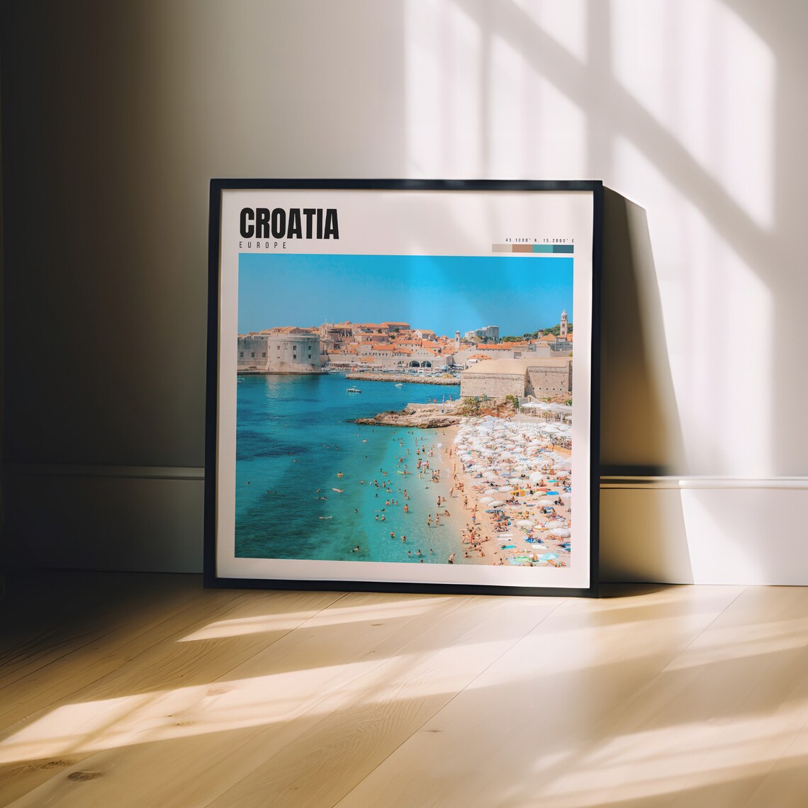 Croatia Poster with Dubrovnik Old Town and Turquoise Adriatic Sea - Image 3