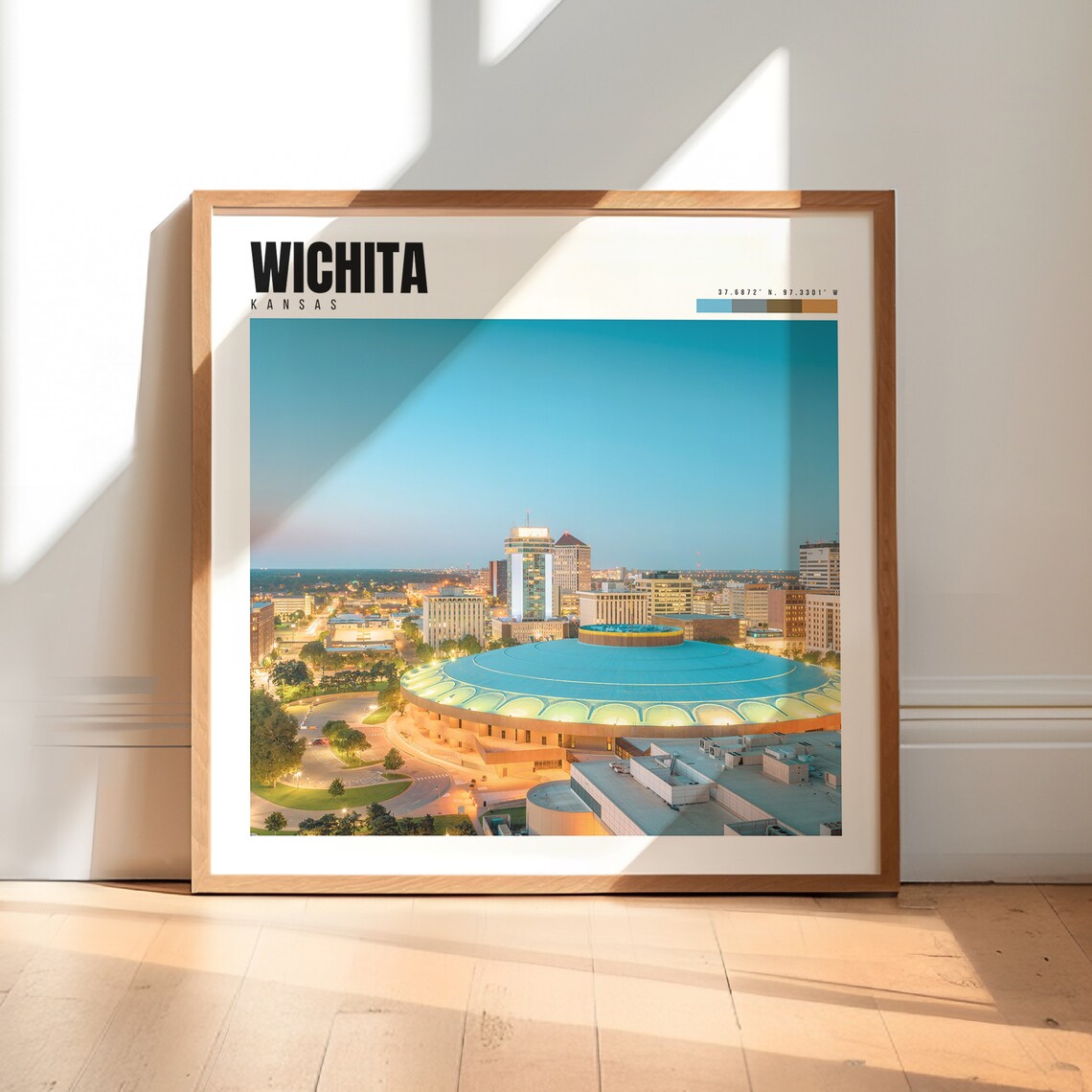 Wichita, Kansas Travel Poster, City Wall Art Print
