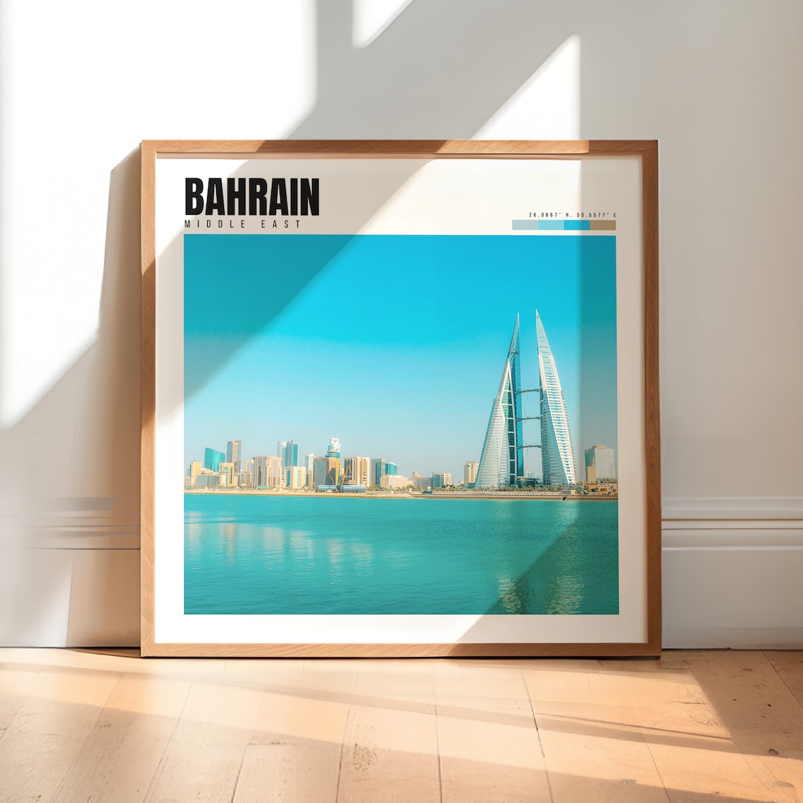 Bahrain Manama World Trade Center Twin Towers Harbor Sea View Poster