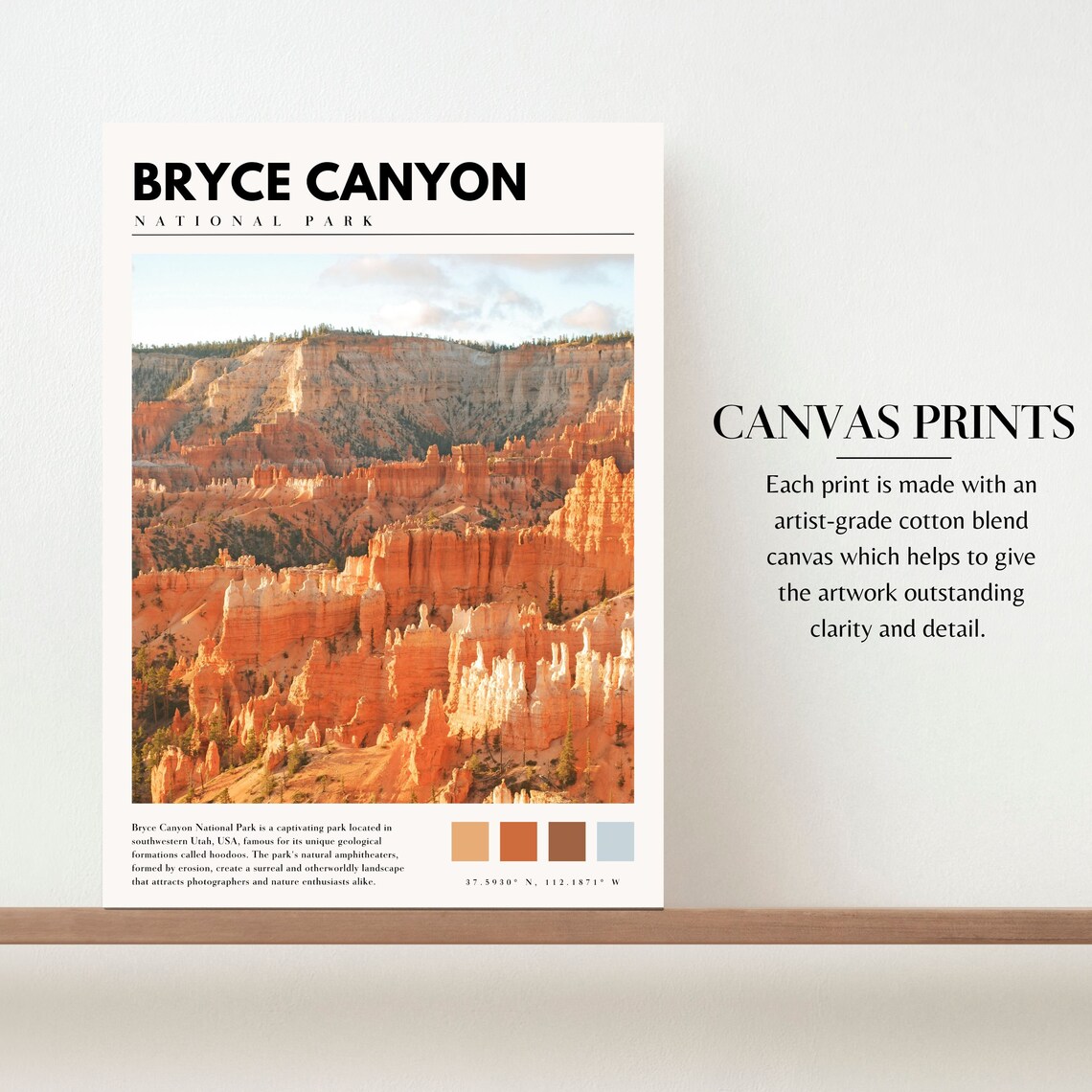 Bryce Canyon National Park Hoodoo Amphitheater Golden Hour Poster - Image 2