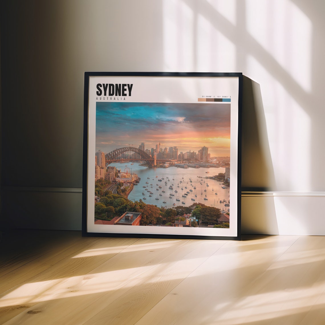 Sydney Australia Harbour Bridge Sunset Sailboats Skyline Travel Poster - Image 3