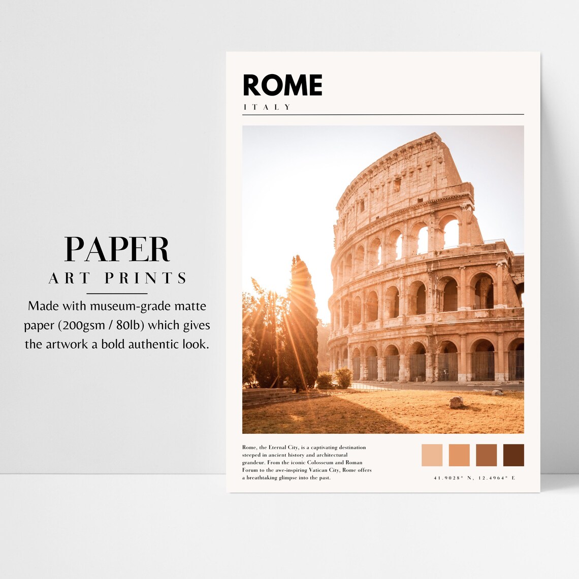 Rome Italy Colosseum Glowing in Warm Golden Morning Sun Poster - Image 3