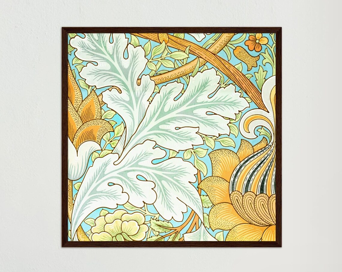 William Morris Flower Art Reproduction, Boho Poster
