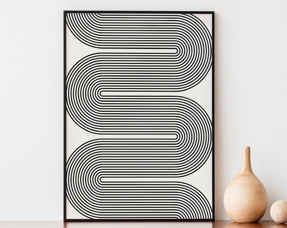 Abstract Minimal Geometric Line Art Poster