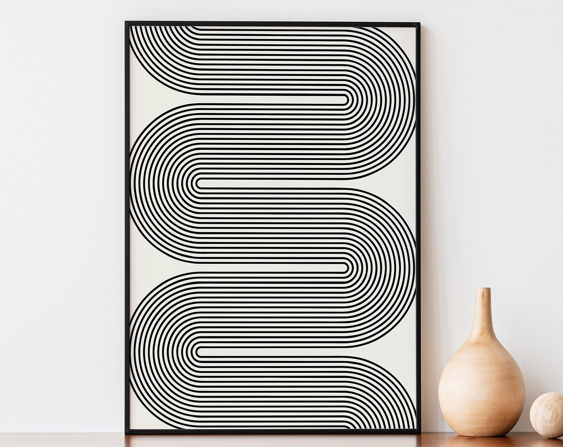 Abstract Minimal Geometric Line Art Poster
