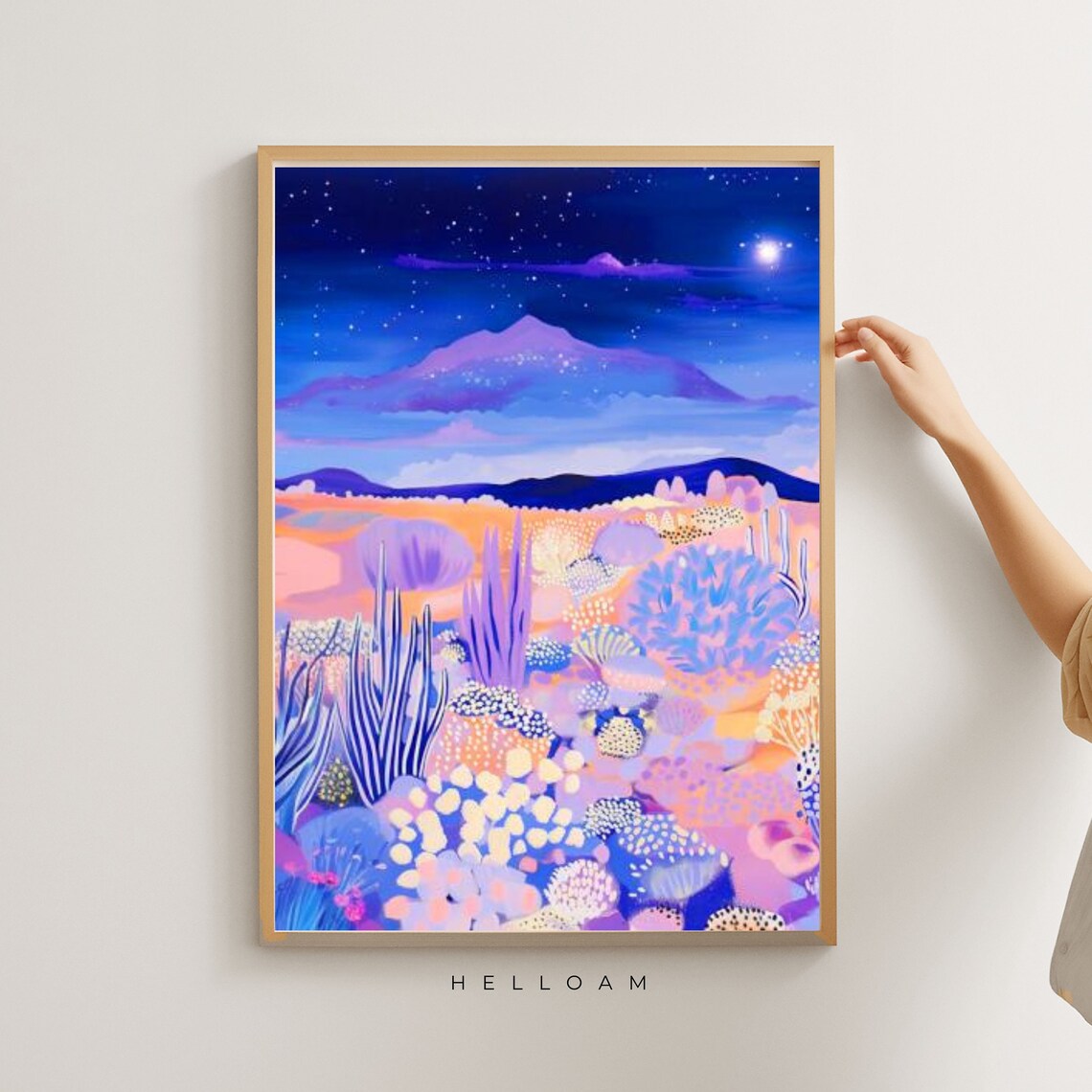Night Western Botanical Art Print, Vintage Retro - Image 2