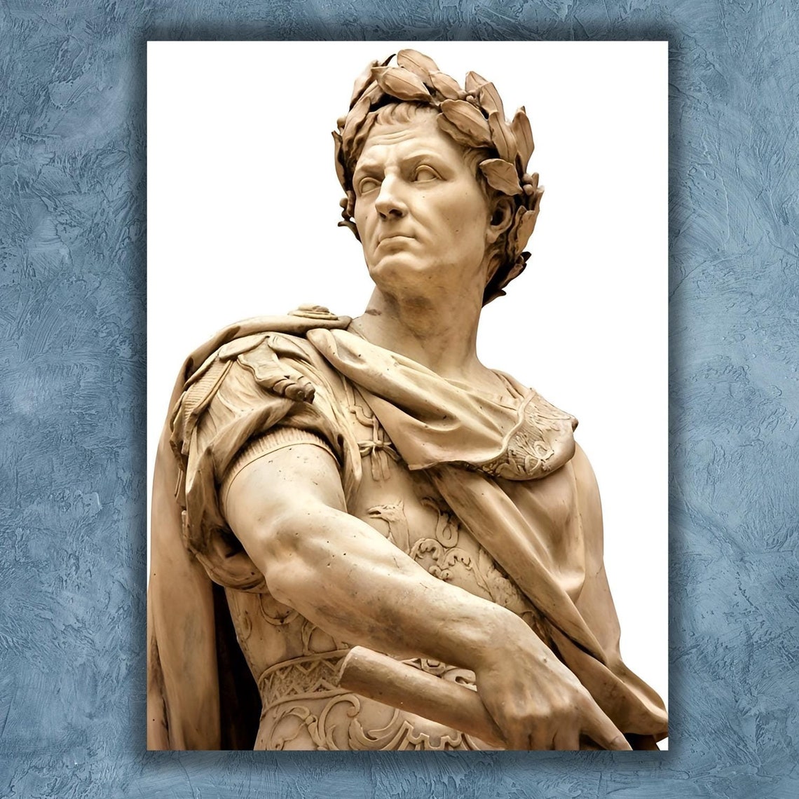 Julius Caesar Marble Statue Roman Emperor Bust Sculpture Poster