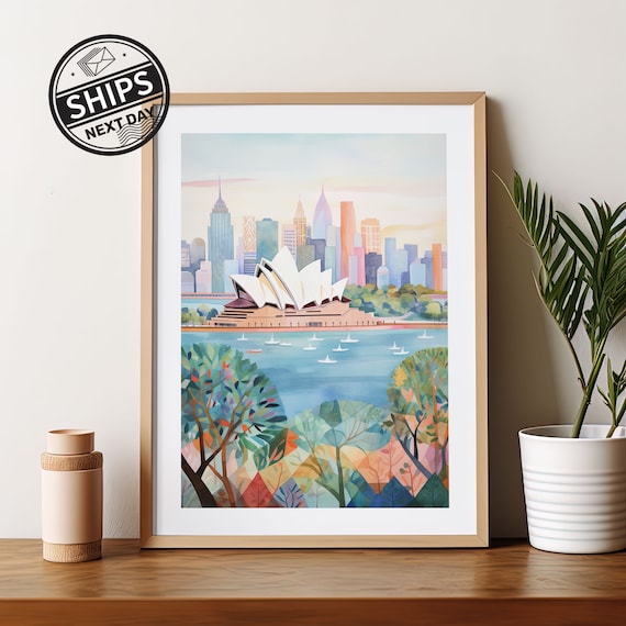 Sydney Harbour Opera Building Travel Poster, Australia