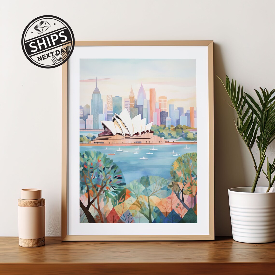 Sydney Harbour Opera Building Travel Poster, Australia