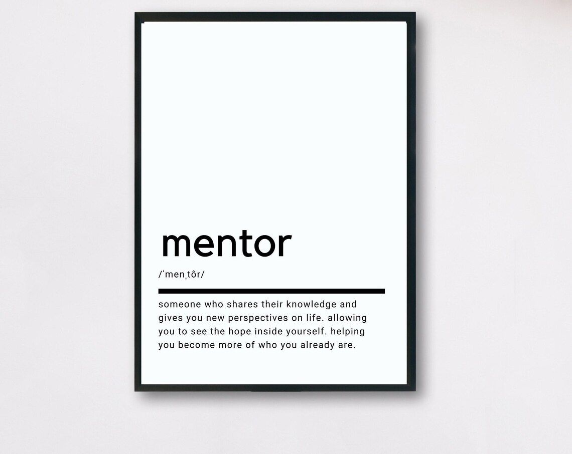Mentor Definition Poster Quote, Gift Home Decor