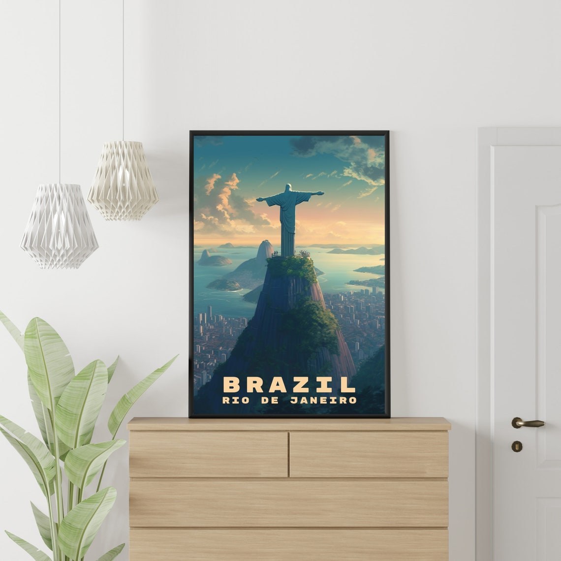 Iconic Christ the Redeemer Rio de Janeiro Brazil Travel Poster