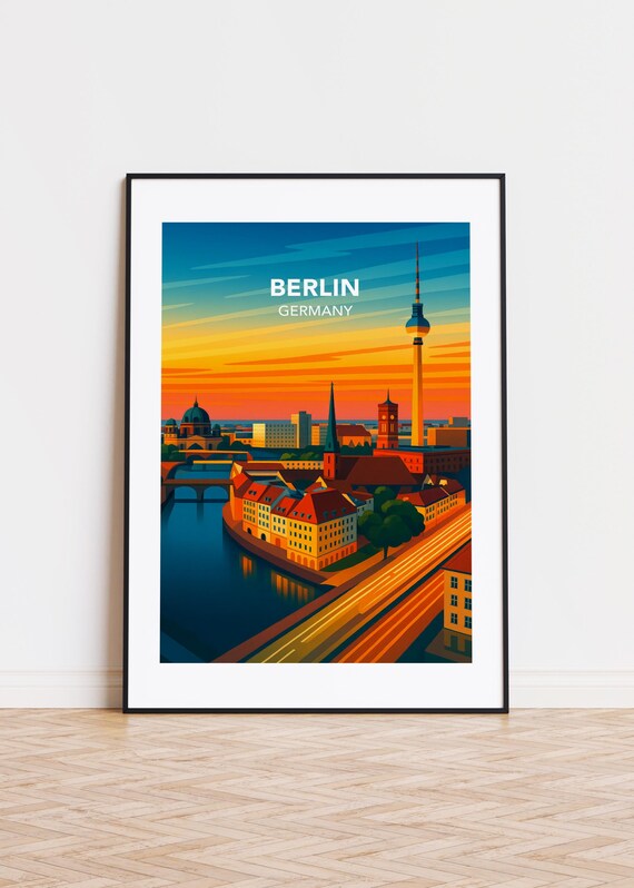 Berlin Illustration Print Modern Minimalist Wall Art