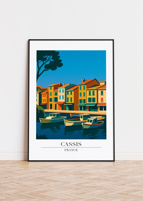 Cassis France Colorful Harbor Boats Mediterranean Travel Poster