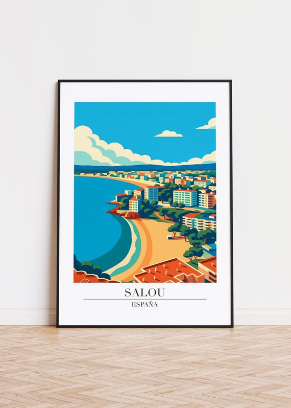 Salou Spain Poster Modern Travel Illustration City Art Print