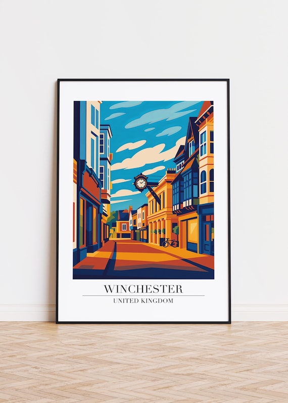 Winchester Uk Poster Modern City Illustration Art