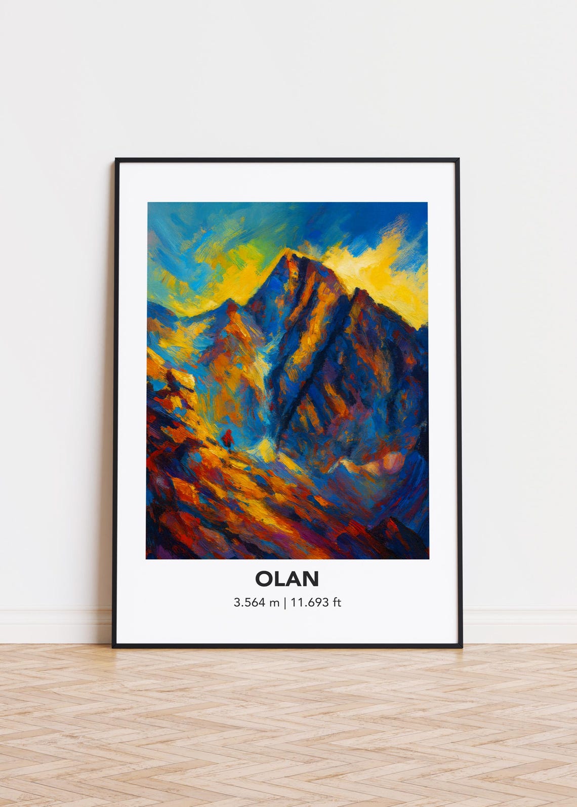 Mountain Art Poster Modern Oil Painting Style Print