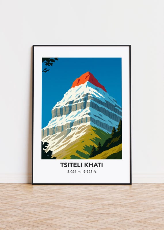 Tsiteli Khati Mountain Modern Landmark Poster