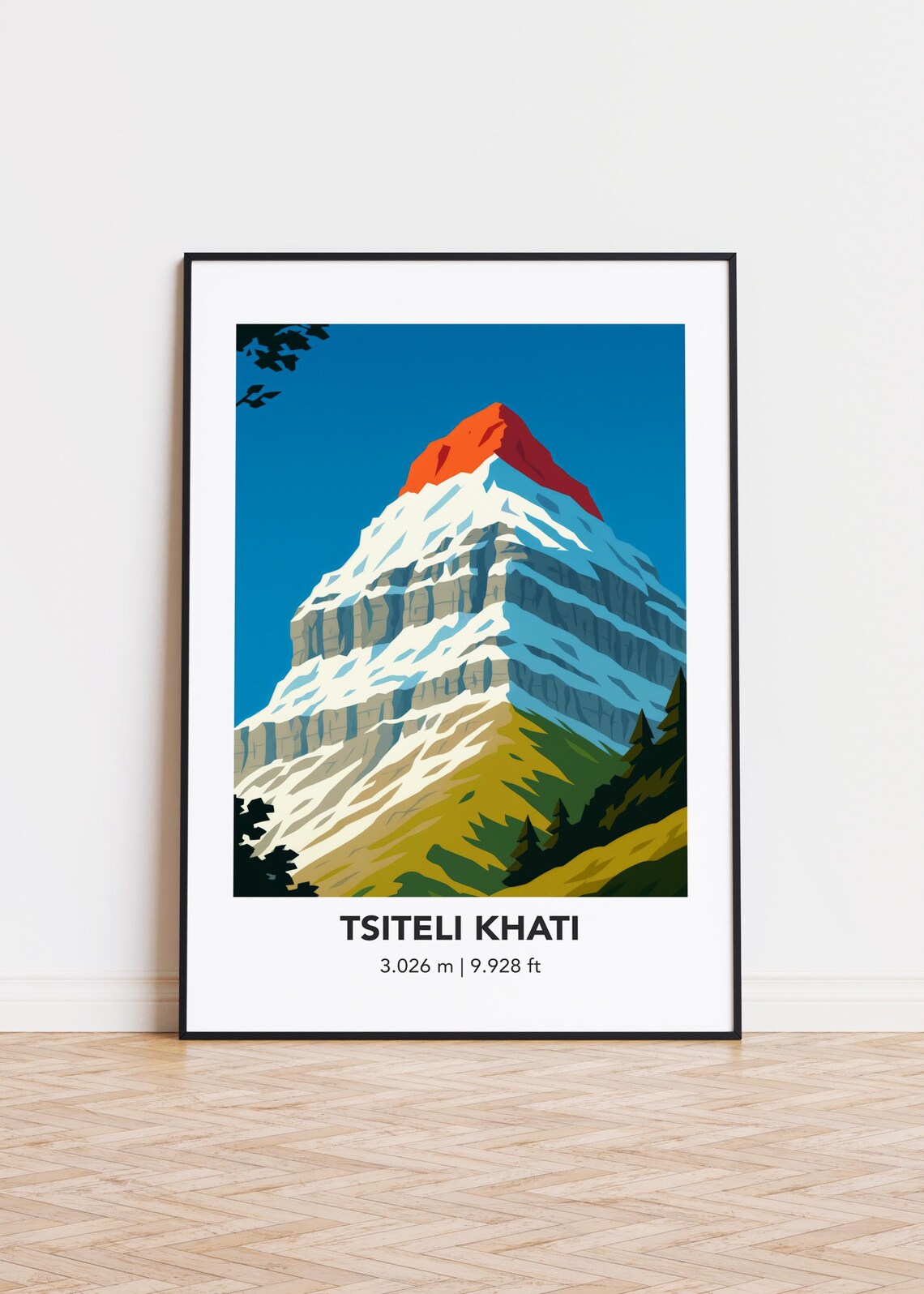 Tsiteli Khati Mountain Modern Landmark Poster
