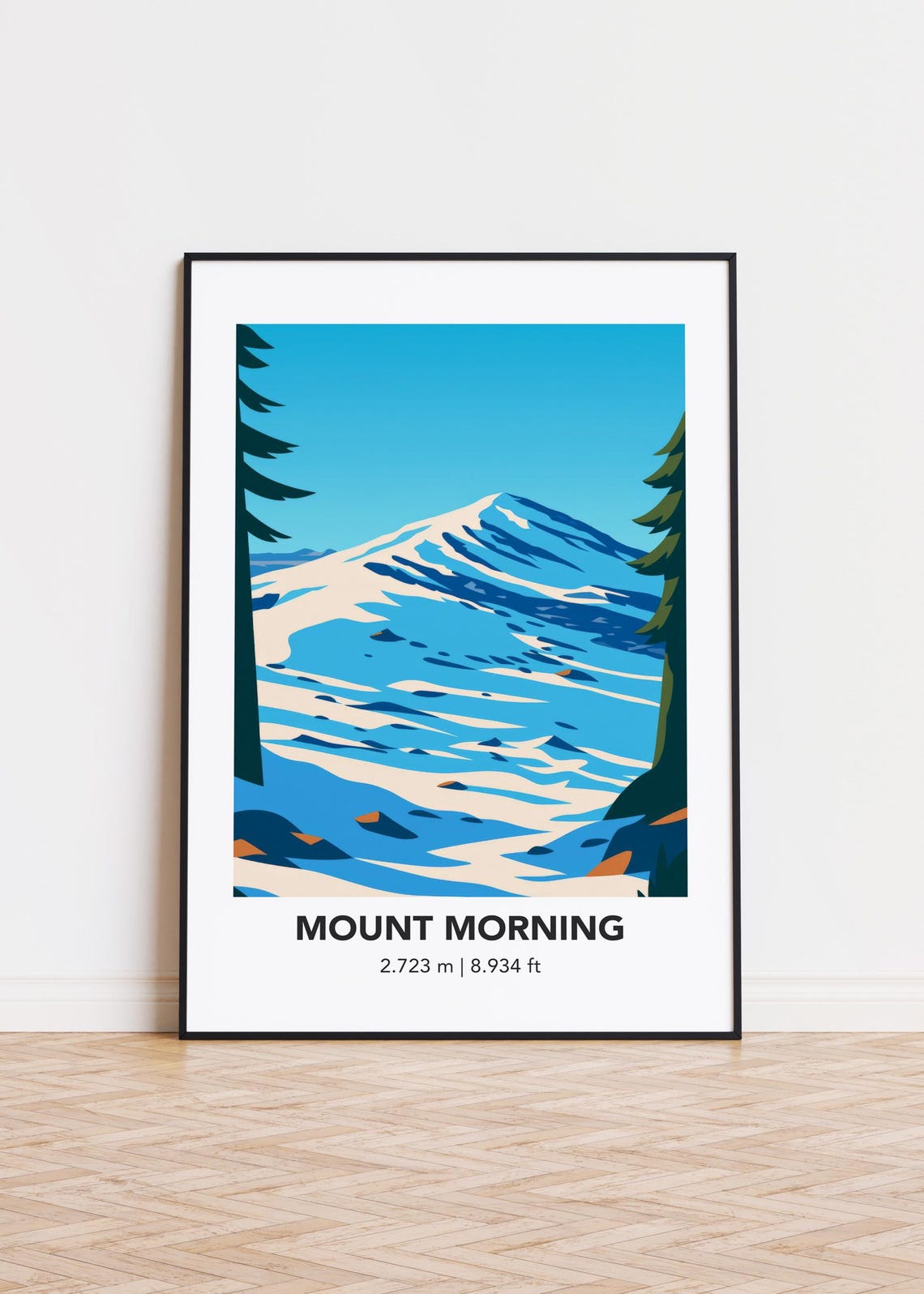 Mount Morning Mountain Print Modern Minimalist Art Poster