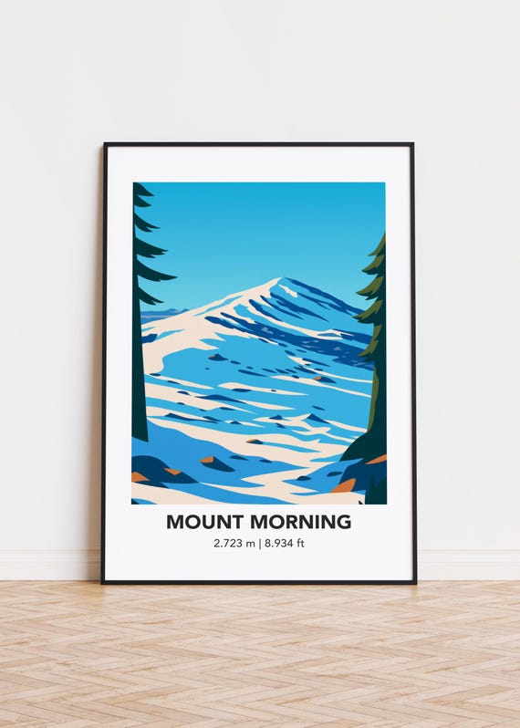 Mount Morning Mountain Print Modern Minimalist Art Poster