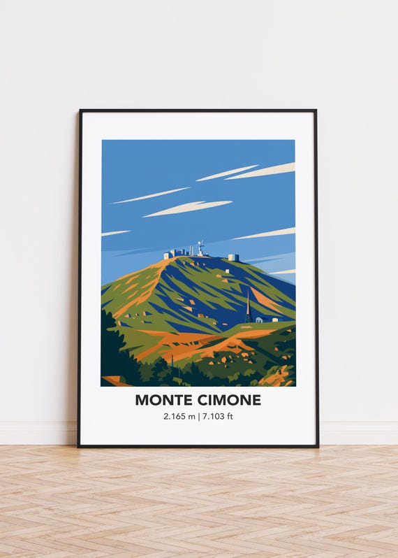 Monte Cimone Mountain Poster, Modern Minimalist Art