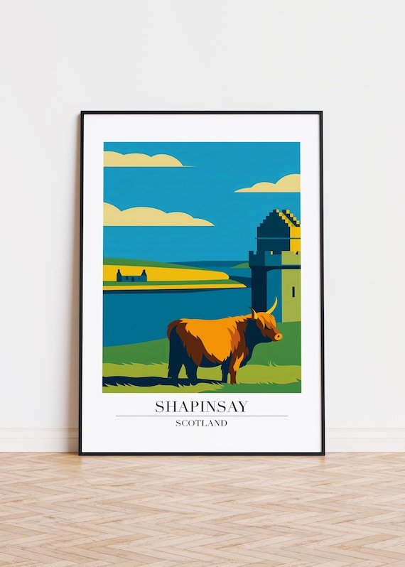 Shapinsay Scotland Poster Modern Illustration Art Print