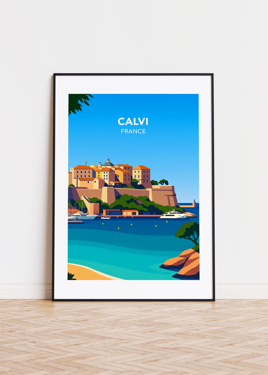 Calvi France Modern Travel Poster