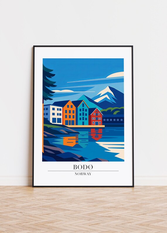 Bod Norway Poster Modern City Illustration Art