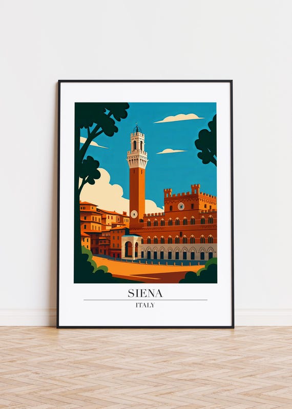 Siena Italy Poster City Skyline Art Print