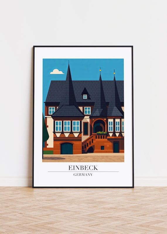 Einbeck Germany Poster Modern City Illustration Art