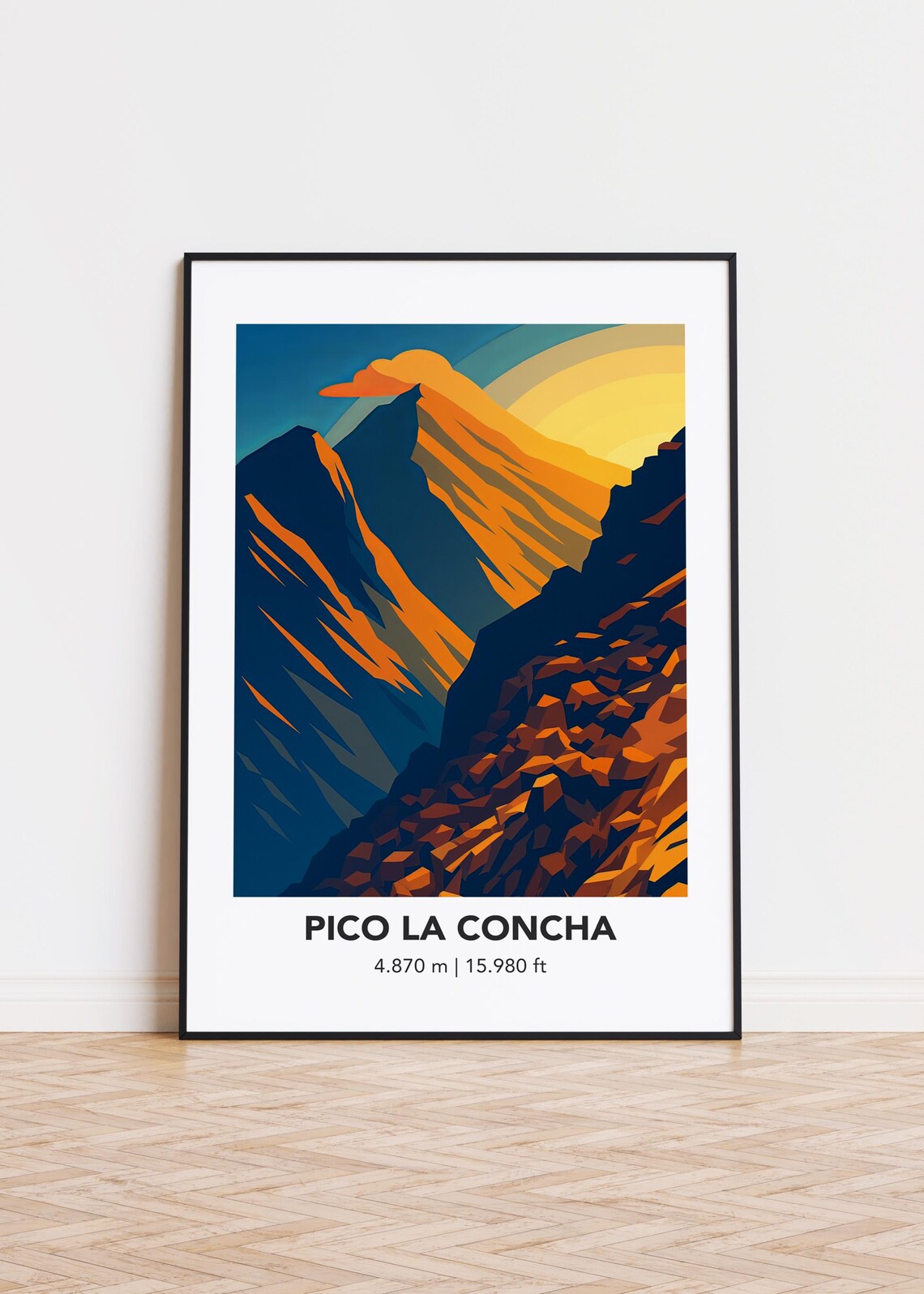 Pico La Concha Poster Modern City Skyline Art Print