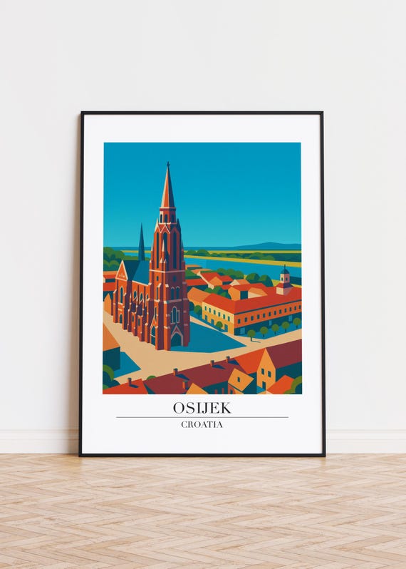 Osijek Croatia Poster Modern City Art Print