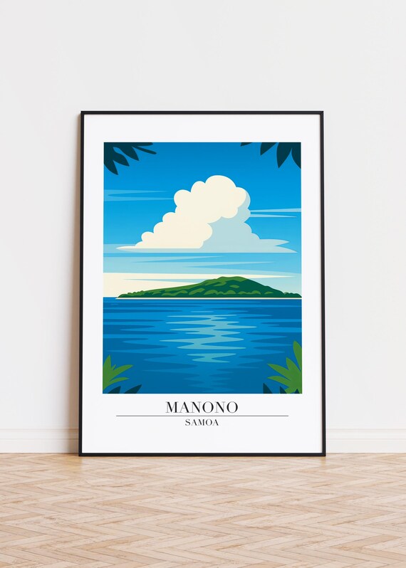 Manono Samoa Poster City Illustration Art Print