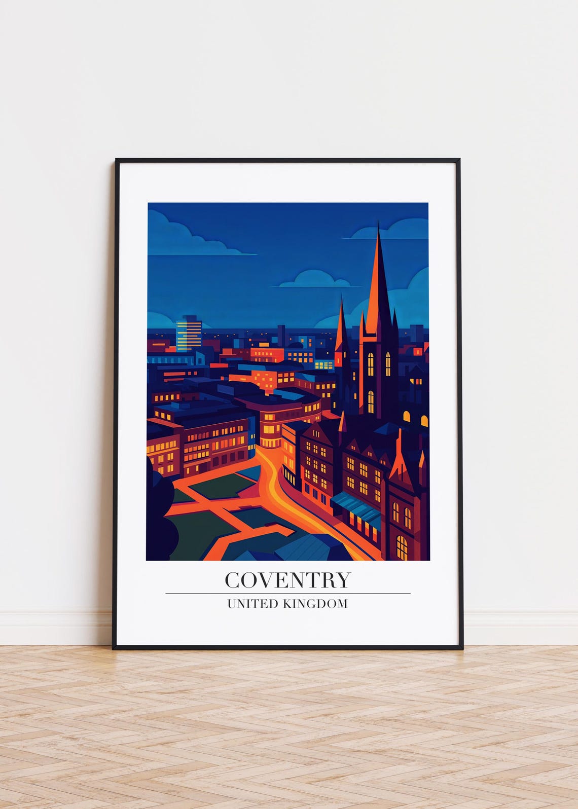 Coventry City Poster United Kingdom Illustration Art