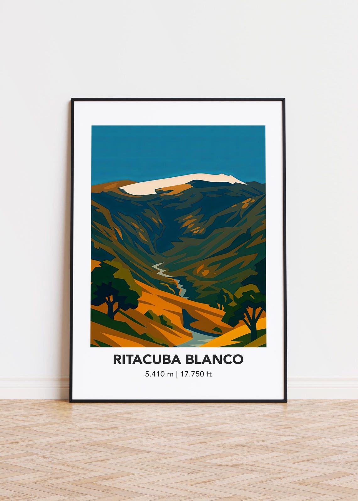 Ritacuba Blanco Elevation Geometric Mountain Valley Art Poster
