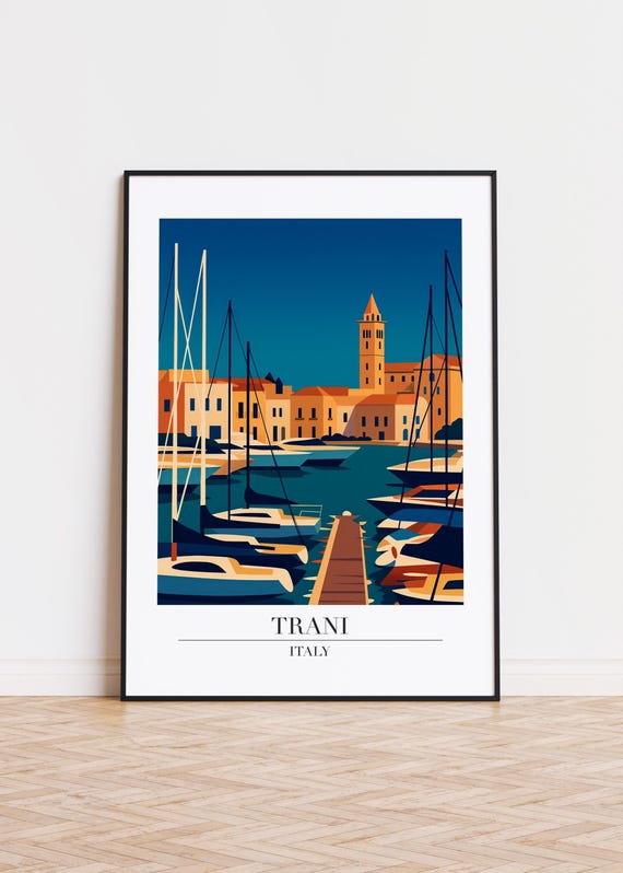 Trani Italy Skyline Travel Poster