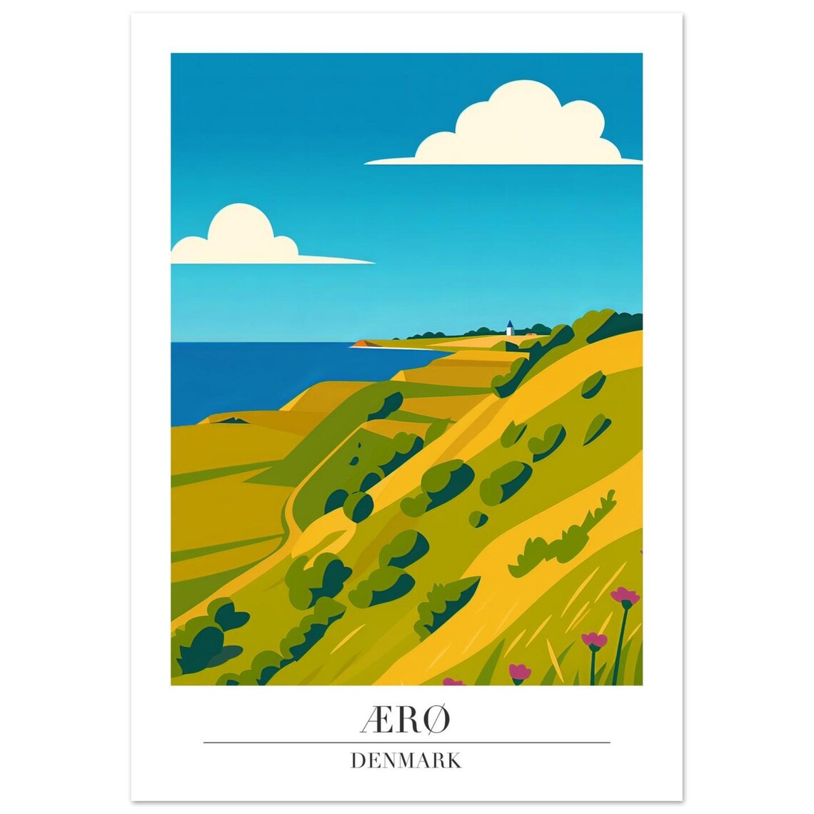 Denmark Poster Print Illustration Art