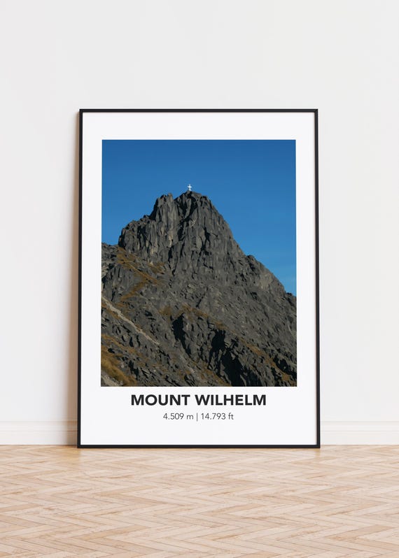 Mount Wilhelm Poster Semigloss Mountain Illustration