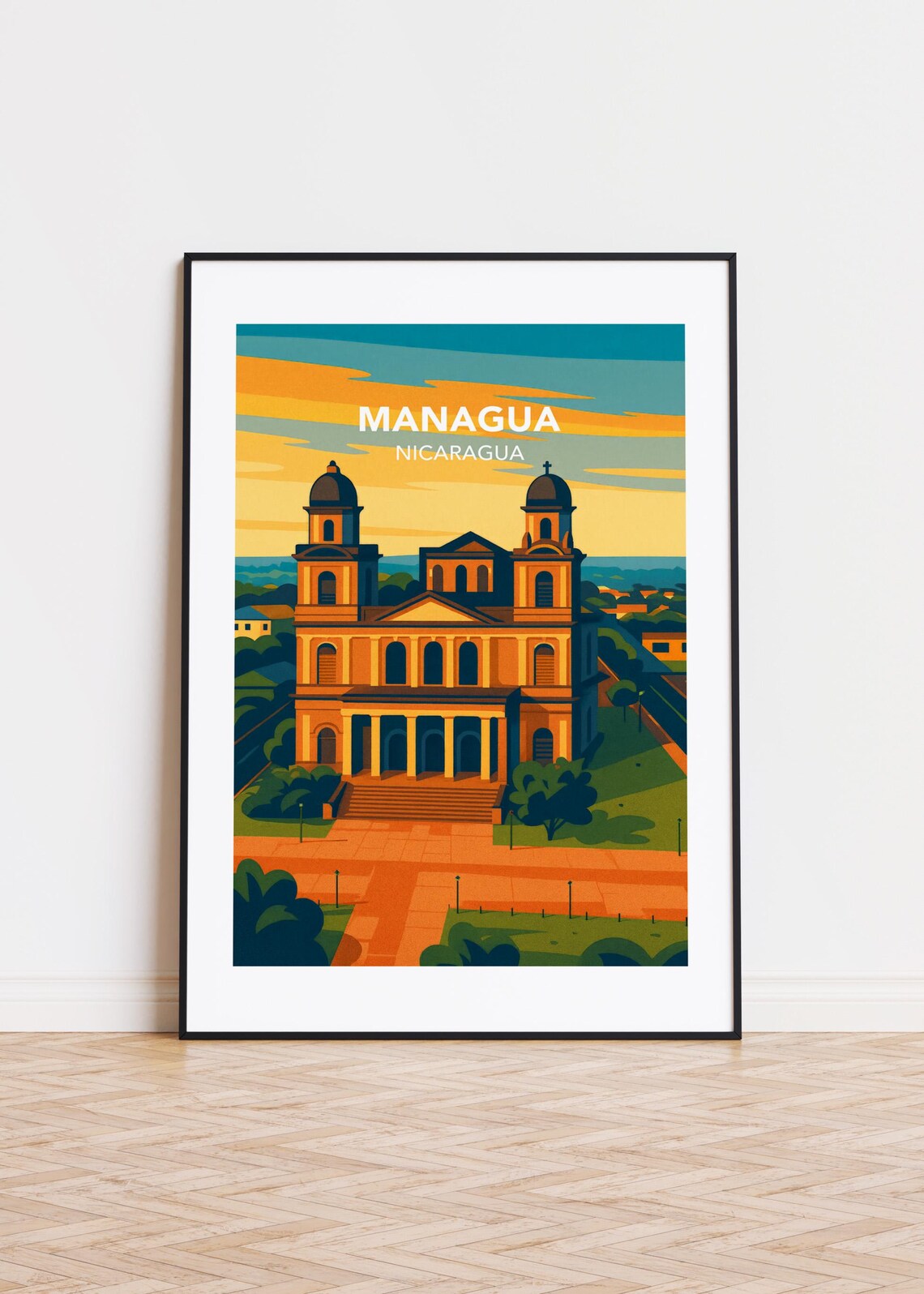 Managua Nicaragua City Skyline Poster Print