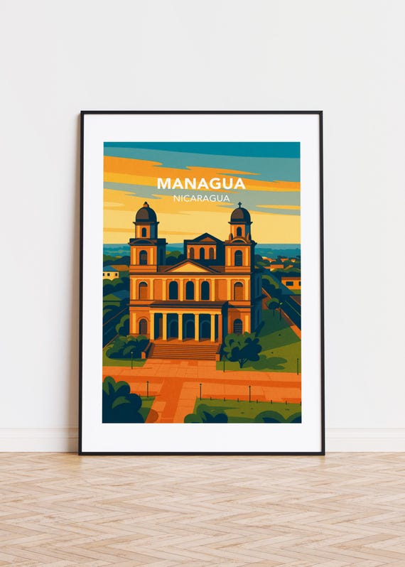 Managua Nicaragua City Skyline Poster Print