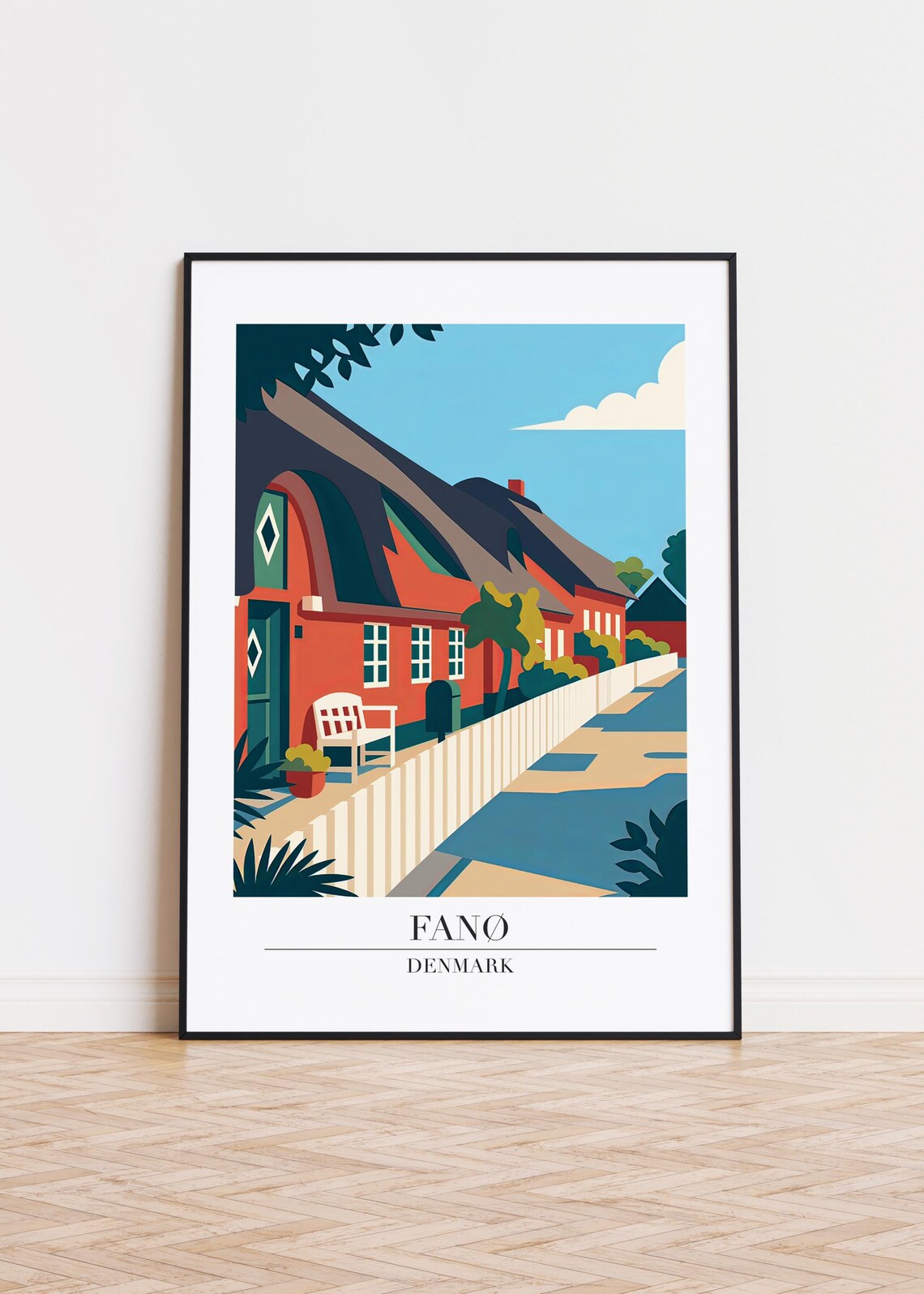 Fan Denmark Modern Scandinavian Art Print