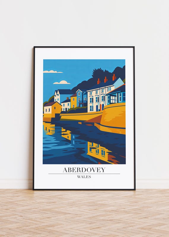 Aberdovey Wales Poster Modern Illustration Art Print